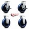 Service Caster 6 Inch Solid Polyurethane Caster Set with Ball Bearings 2 Brakes 2 Rigid SCC-20S620-SPUB-TLB-2-R-2 - alternate 2